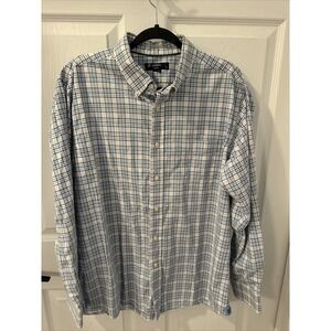 Cremieux  Mens  XL Blue White  Plaid Long Sleeve‎ Button Down Shirt  Preppy